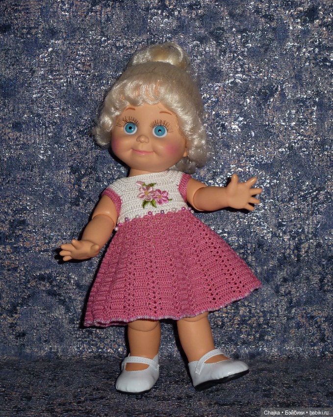 Авторский вязаный наряд для кукол Galoob Baby Face dolls (34 см) (фото 4)