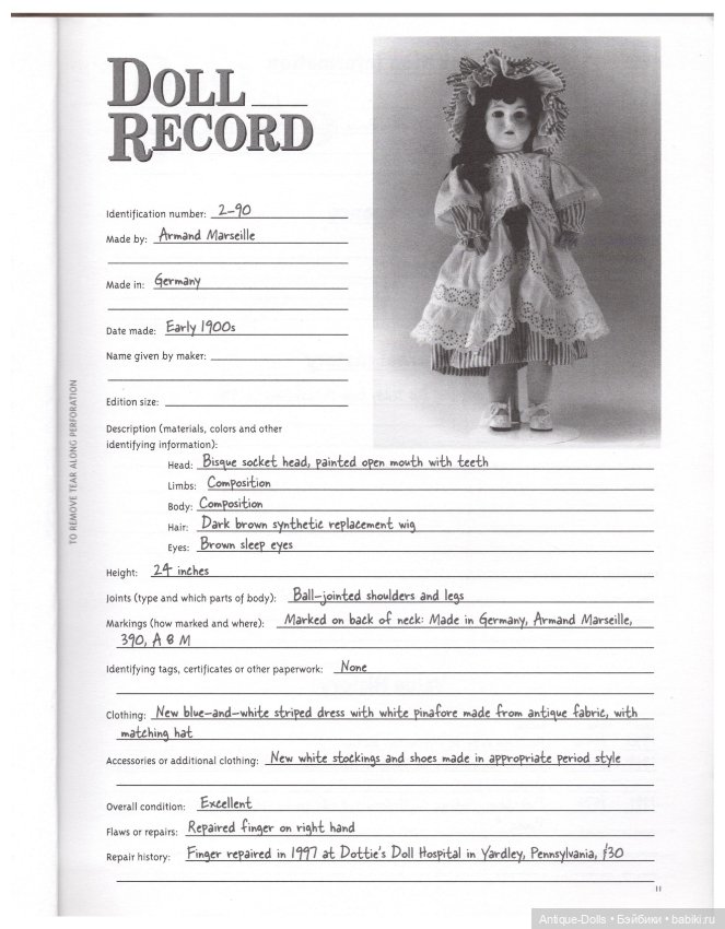 Каталогизатор для собственной коллекции кукол в цифровом формате A GUIDE TO Managing Your Collection (фото 6)