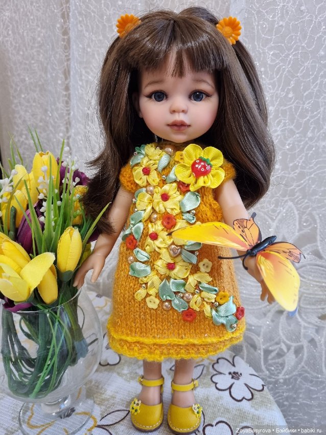 Вязаные наряды для кукол 35см (фото 8)