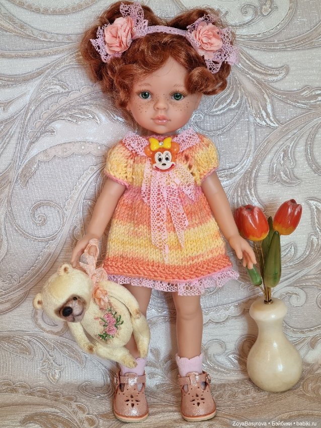 Вязаные наряды для кукол 35см (фото 9)