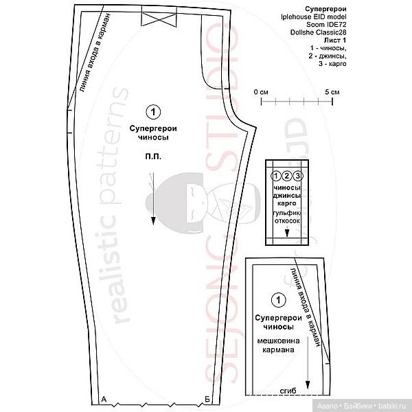 Набор выкроек и фото МК по пошиву одежды для БЖД кукол крупных парней 70+ (Dollshecraft Classic 28M) (фото 3)