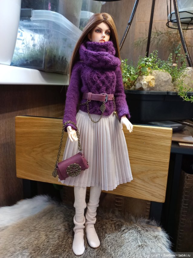 Распродажа! Джемпер, снуд, сумка, ремень для любых кукол 40- 45 см (фото 9)