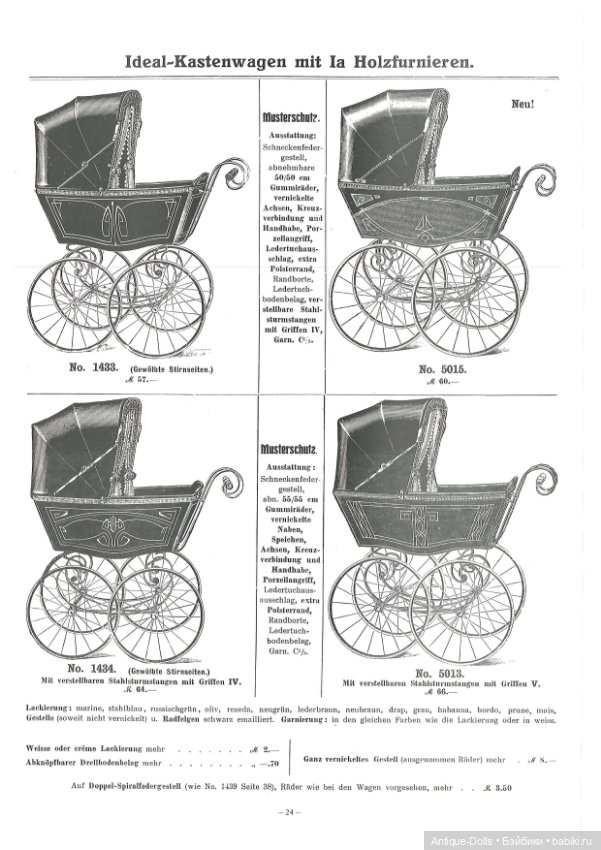 Книга об антикварных колясках в цифровом формате Kinderwagenfabrik, KATALOG 1913/14
