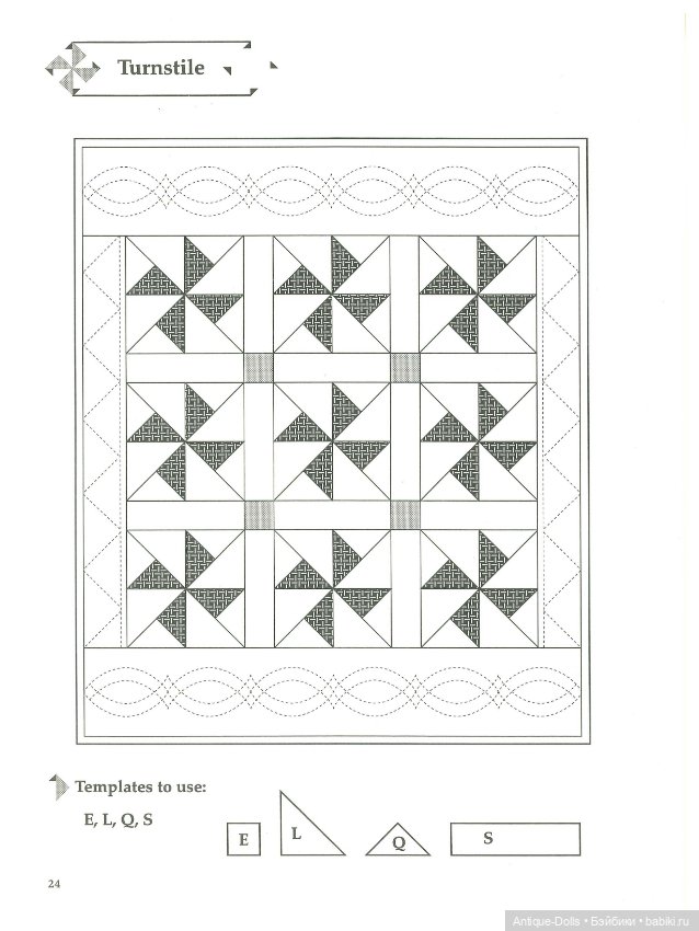 Книга в цифровом формате Twenty Little Pinwheel Quilts, With Full-Size Templates
