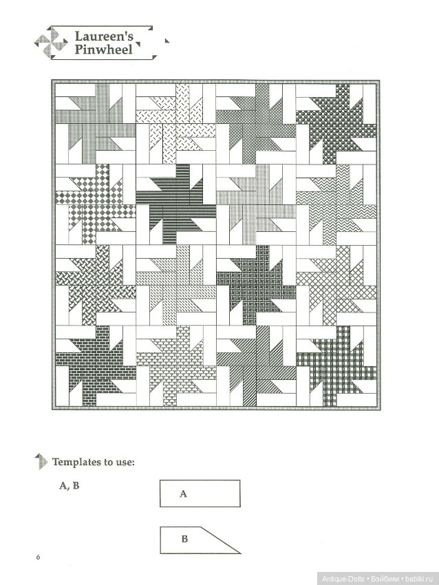 Книга в цифровом формате Twenty Little Pinwheel Quilts, With Full-Size Templates