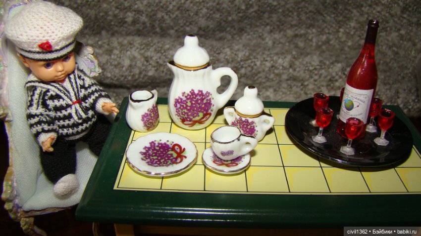 Сервиз для кукольного домика 1:12 (фото 4)