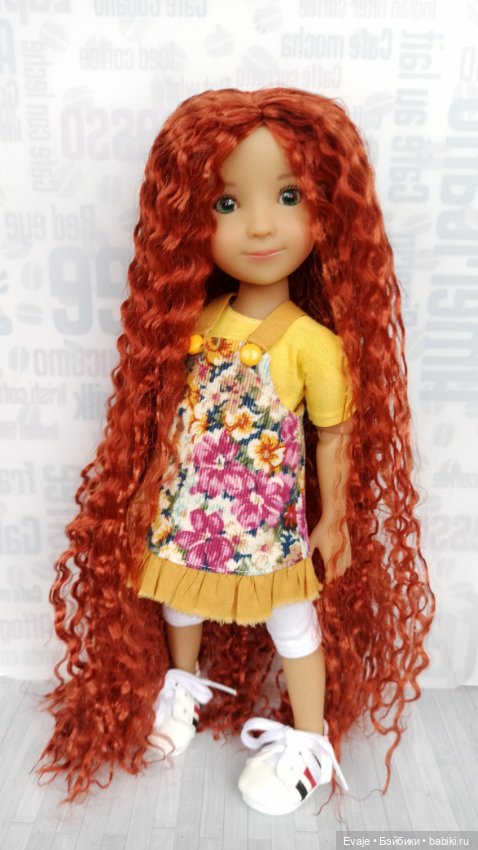 Парики 7-8" - Мерида, 3 цвета - на Meadow dolls 28 см, Ruby Red (Руби Ред 31 см)