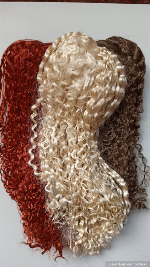 Парики 7-8" - Мерида, 3 цвета - на Meadow dolls 28 см, Ruby Red (Руби Ред 31 см)