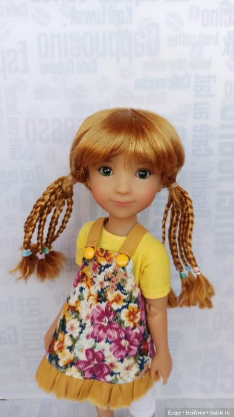 Парики 7-8" - Хвосты с афро-косами, 5 цветов - на Meadow dolls, Руби Ред 31 см, мини-Вихтель (фото 8)