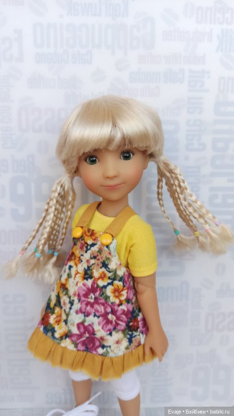 Парики 7-8" - Хвосты с афро-косами, 5 цветов - на Meadow dolls, Руби Ред 31 см, мини-Вихтель