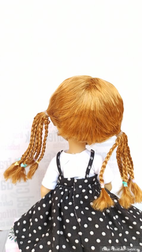 Парики 7-8" - Хвосты с афро-косами, 5 цветов - на Meadow dolls, Руби Ред 31 см, мини-Вихтель