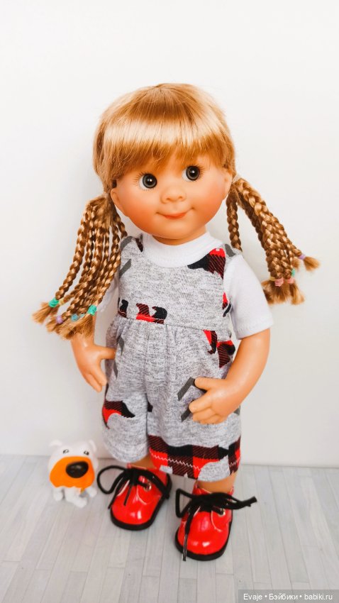 Парики 7-8" - Хвосты с афро-косами, 5 цветов - на Meadow dolls, Руби Ред 31 см, мини-Вихтель