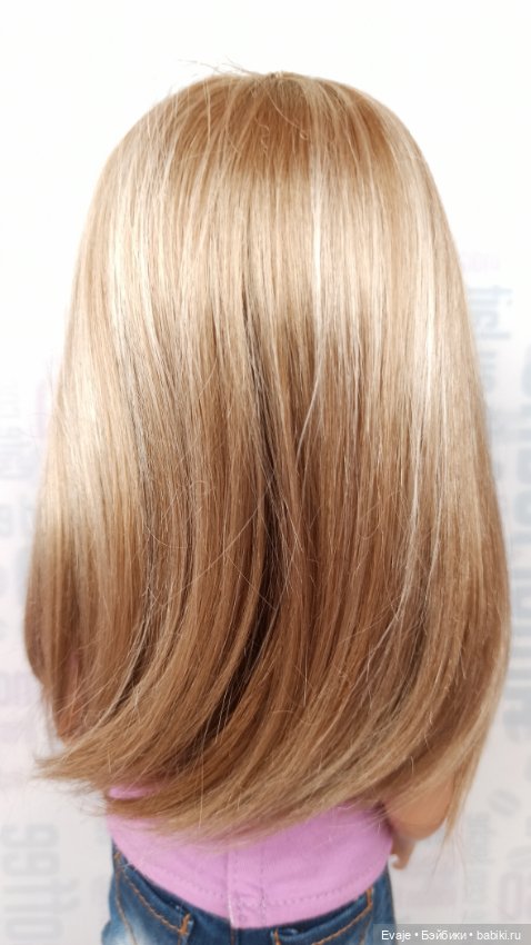 Парики 7-8" - Прямой с пробором и челкой, 6 цветов. Подходит Meadow dolls 28 см, Руби Ред 37 см