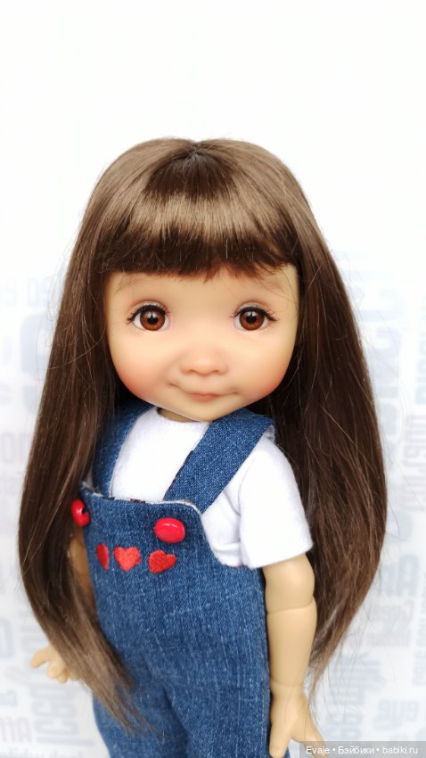 Парики 7-8" - Прямой с пробором и челкой, 6 цветов. Подходит Meadow dolls 28 см, Руби Ред 37 см (фото 5)