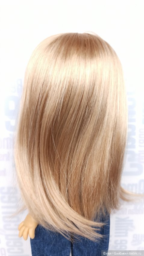 Парики 7-8" - Прямой с пробором и челкой, 6 цветов. Подходит Meadow dolls 28 см, Руби Ред 37 см