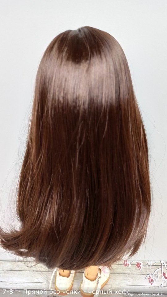 Парики 7-8" - Прямой с пробором, без челки - 5 цветов. Подходят Meadow dolls 28 см (фото 5)