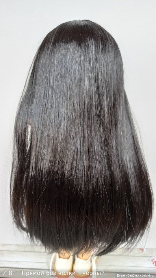 Парики 7-8" - Прямой с пробором, без челки - 5 цветов. Подходят Meadow dolls 28 см (фото 3)