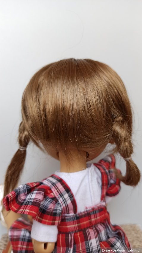 Парики 7-8" - Косички с заколкой, три цвета. Подходят Meadow dolls 28 см
