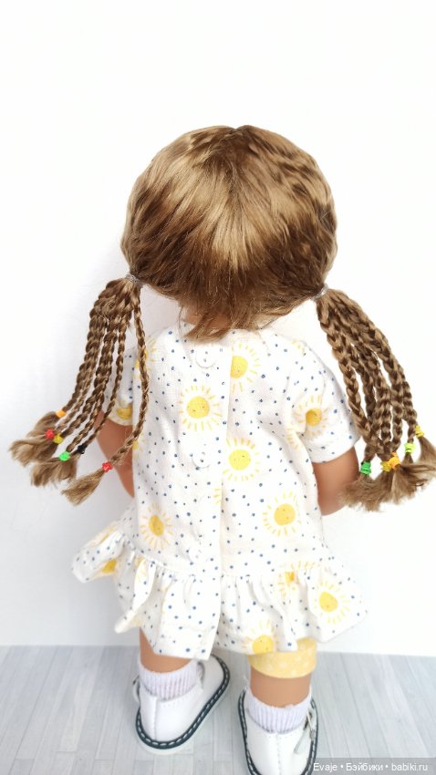 Парики 8-9" - Хвосты с афро-косичками, 3 цвета. Подходят Руби Ред 37 см, Wichtel (Вихтель)