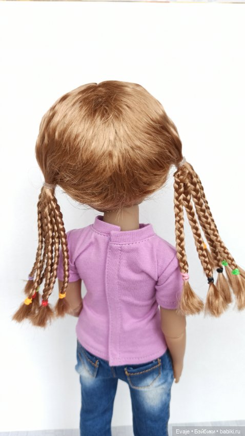 Парики 8-9" - Хвосты с афро-косичками, 3 цвета. Подходят Руби Ред 37 см, Wichtel (Вихтель) (фото 4)