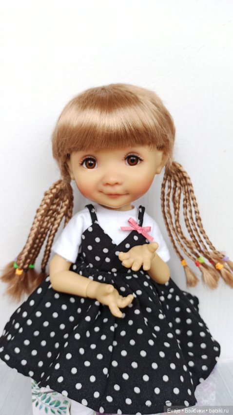 Парики 8-9" - Хвосты с афро-косичками, 3 цвета. Подходят Руби Ред 37 см, Wichtel (Вихтель) (фото 7)