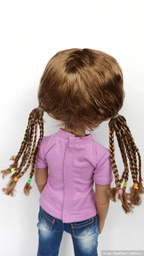 Парики 8-9" - Хвосты с афро-косичками, 3 цвета. Подходят Руби Ред 37 см, Wichtel (Вихтель)