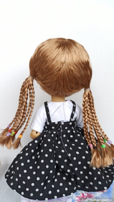 Парики 8-9" - Хвосты с афро-косичками, 3 цвета. Подходят Руби Ред 37 см, Wichtel (Вихтель) (фото 8)