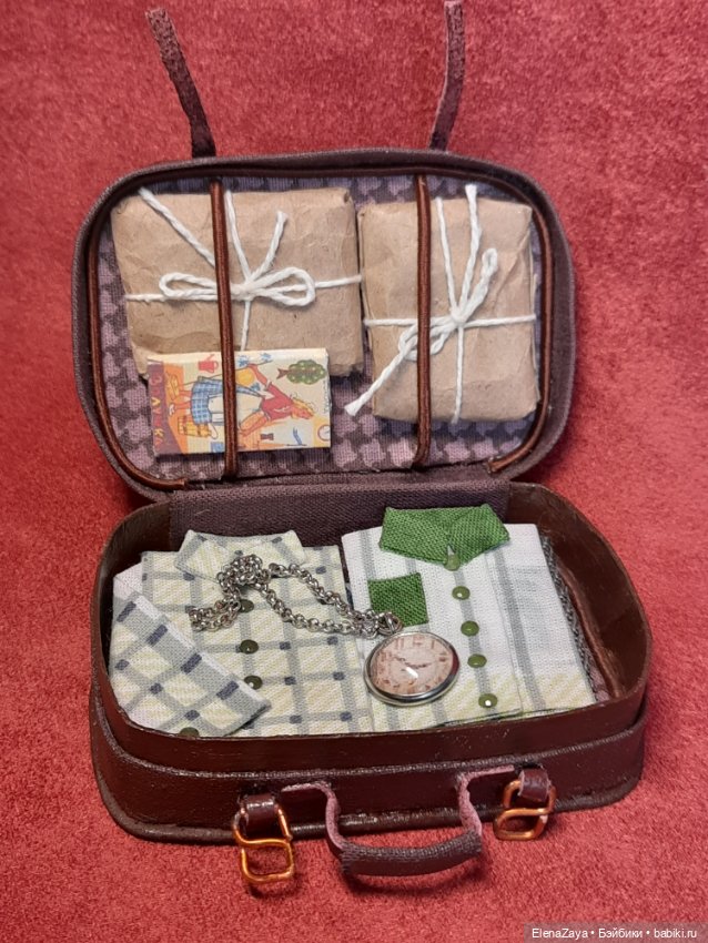 Ретро чемодан с наполнением( миниатюра) (фото 2)