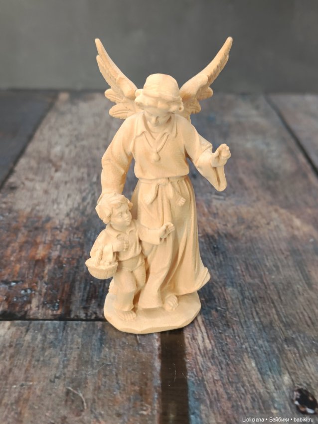Деревянная статуэтка Ангел-Хранитель от Josef Albl. 10 см