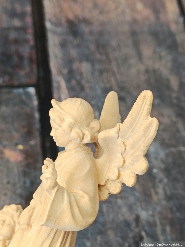 Деревянная статуэтка Ангел-Хранитель от Josef Albl. 10 см