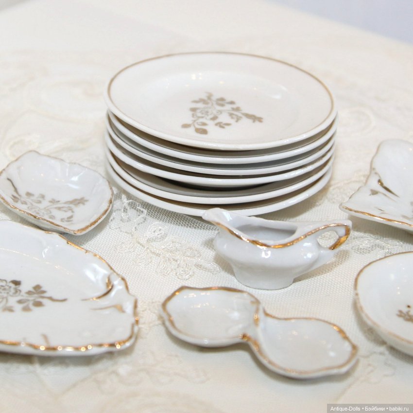 Антикварный посудный набор для кукол, Германия
