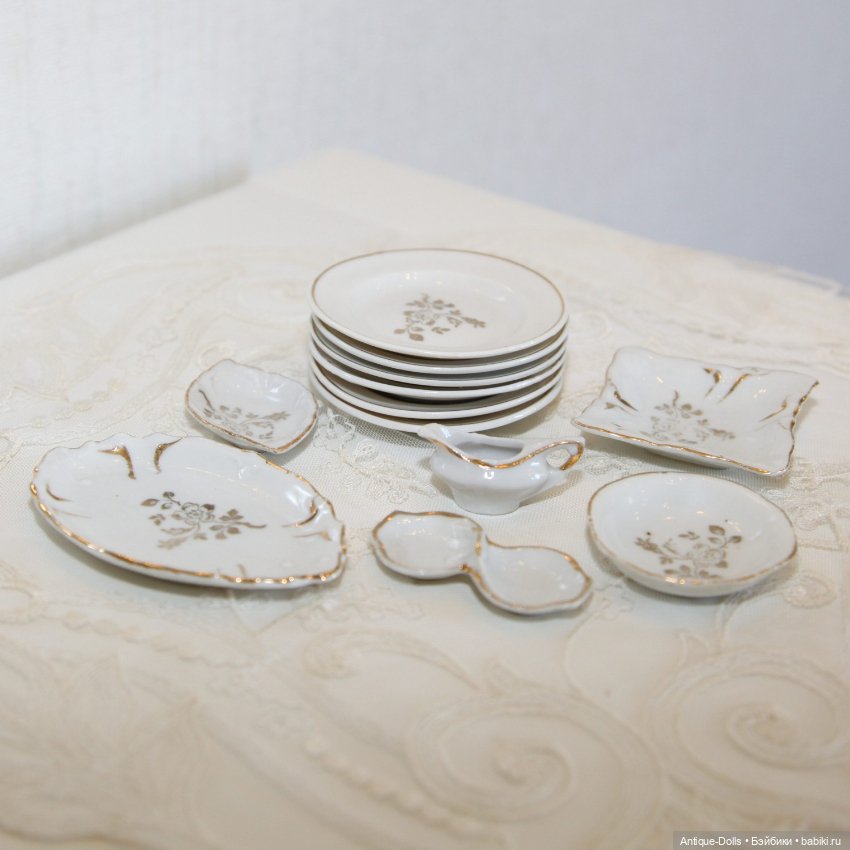 Антикварный посудный набор для кукол, Германия (фото 2)