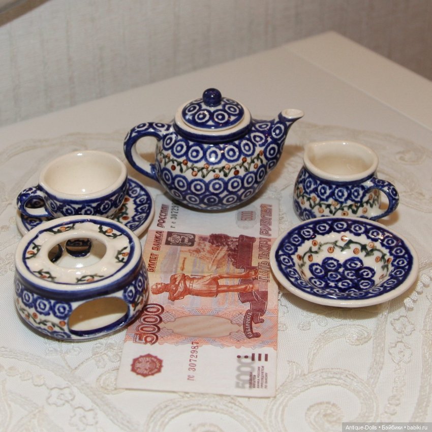 Антикварный чайный набор для кукол Baise