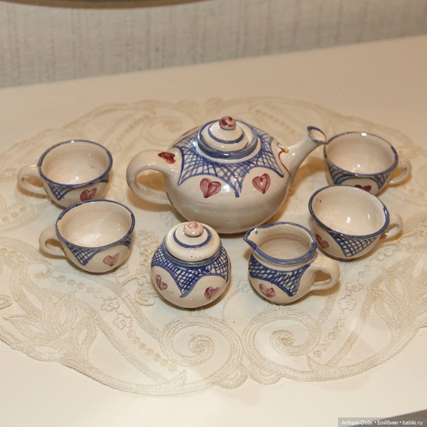 Антикварный чайный набор для кукол, Германия