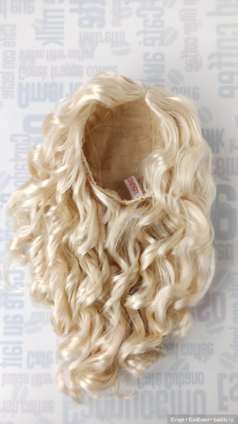 Парики 10-11" - Локоны с пробором, без челки - сливочный блонд
