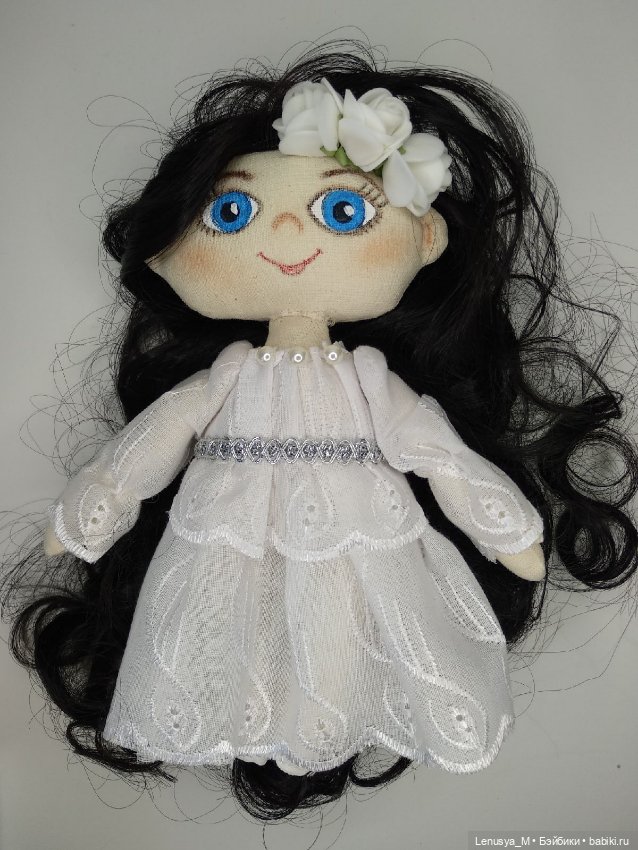 Молодожёны, парочка текстильных куколок 20 см (фото 6)