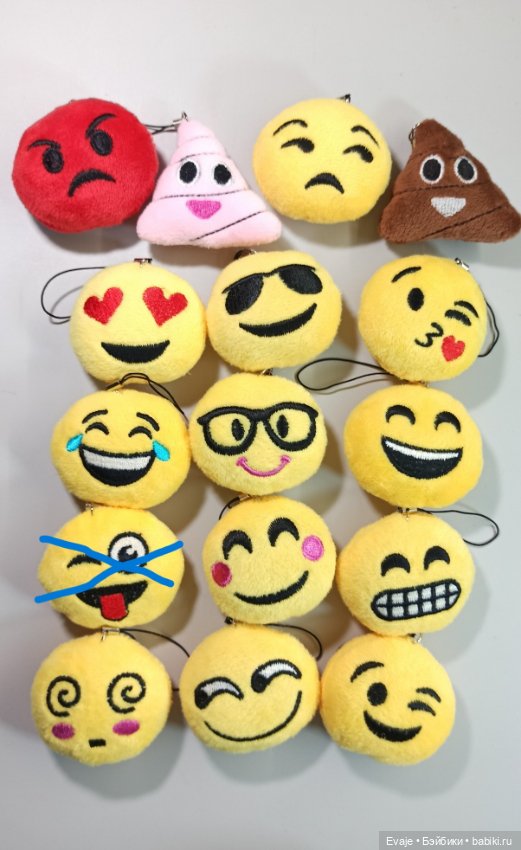 Подушки-игрушки "Смайлики" для кукол