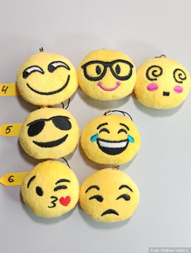 Подушки-игрушки "Смайлики" для кукол (фото 5)