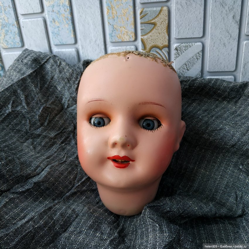 Голова для куклы антикварной 9 см