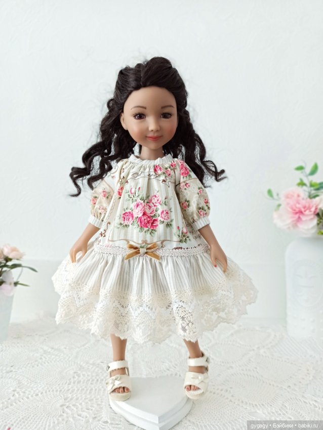 Мастер класс платья с рукавом реглан для Paola Reina ,Little Darling ,Minouche, Ruby red 37 см (фото 7)