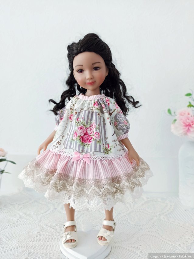 Мастер класс платья с рукавом реглан для Paola Reina ,Little Darling ,Minouche, Ruby red 37 см (фото 8)