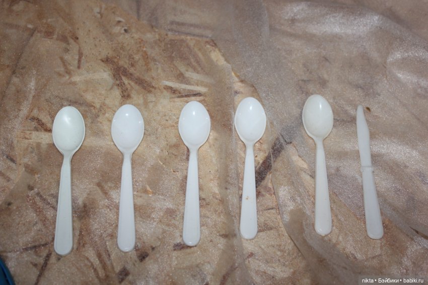 Кукольная посуда СССР Столовые приборы для кукол СССР Несколько наборов (фото 7)