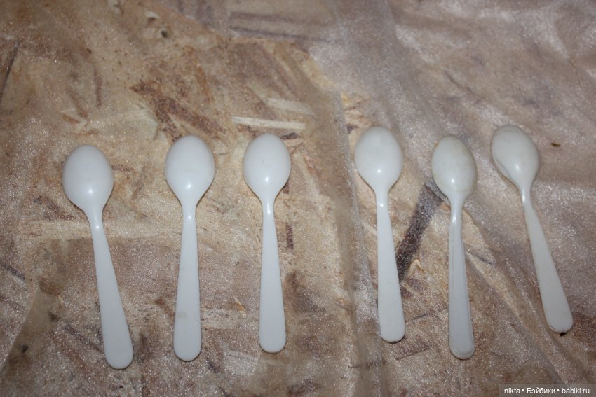 Кукольная посуда СССР Столовые приборы для кукол СССР Несколько наборов (фото 6)