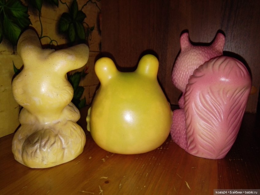 Игрушки СССР Резина. Заяц, лягушка, белка (фото 3)