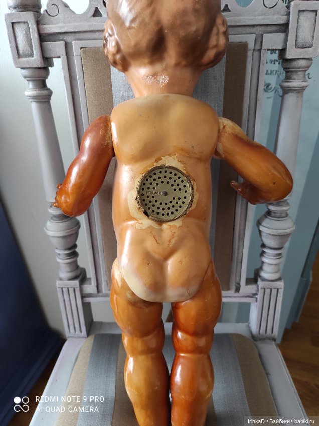 Старинная кукла с молдированными волосами, Барбель, папье-маше (фото 4)