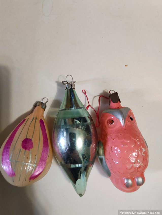 Ёлочные игрушки СССР на прищепке и подвесах