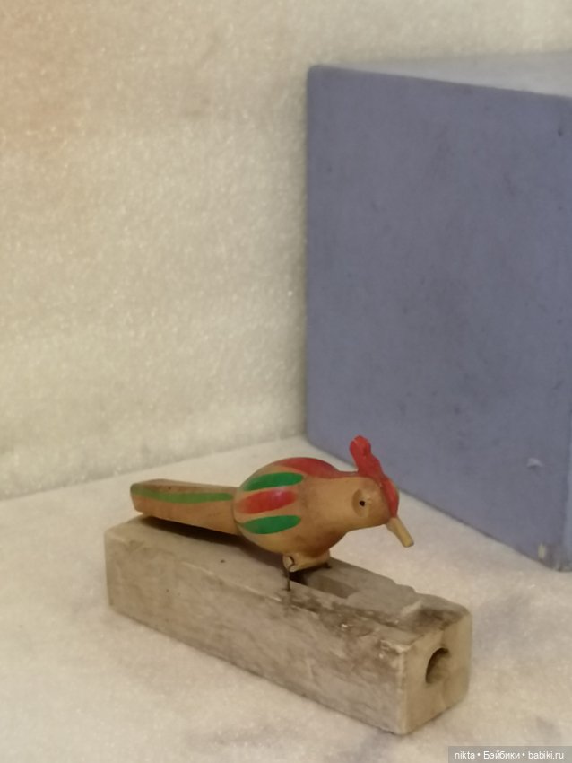 Игрушка СССР * Дерево * Птичка механическая * Клюет * (фото 3)