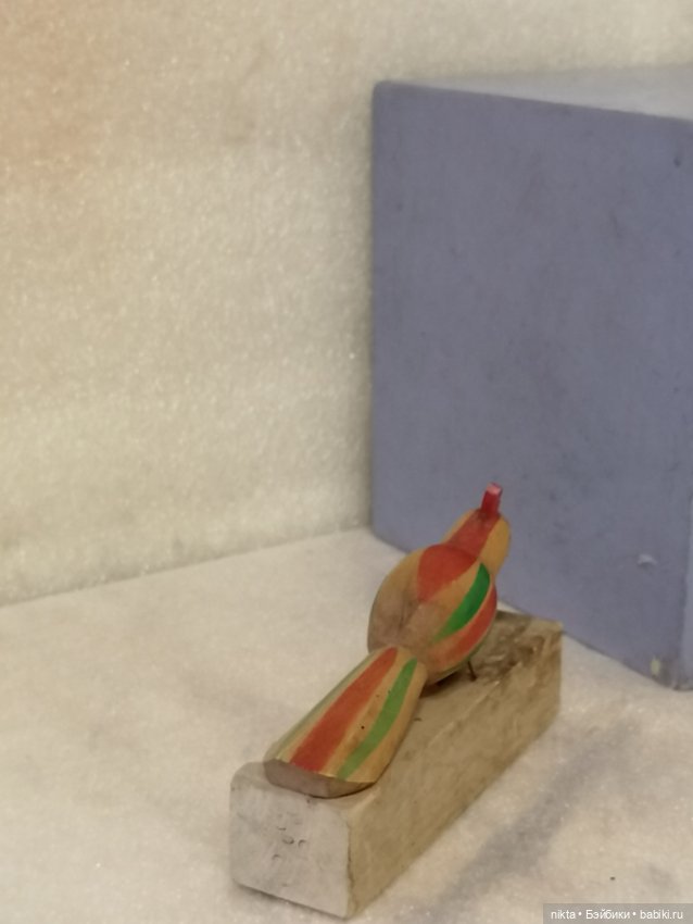 Игрушка СССР * Дерево * Птичка механическая * Клюет * (фото 5)