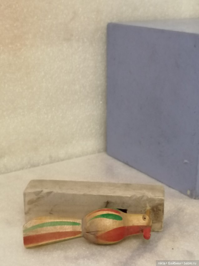 Игрушка СССР * Дерево * Птичка механическая * Клюет * (фото 6)