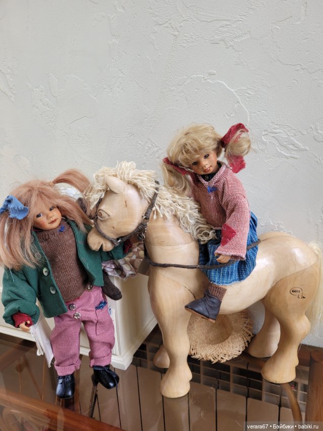 Шикарный сет TROLLWALD-TRUDI, LIESL и конь WILLI от Susi Eimer, Gotz. Очень редкий